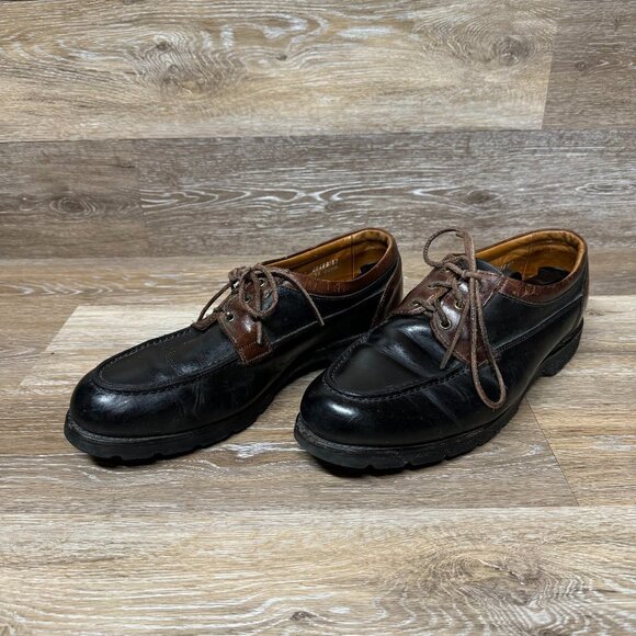 Allen Edmonds Black/Brown Leather Boat Shoes Men\'s Size 13